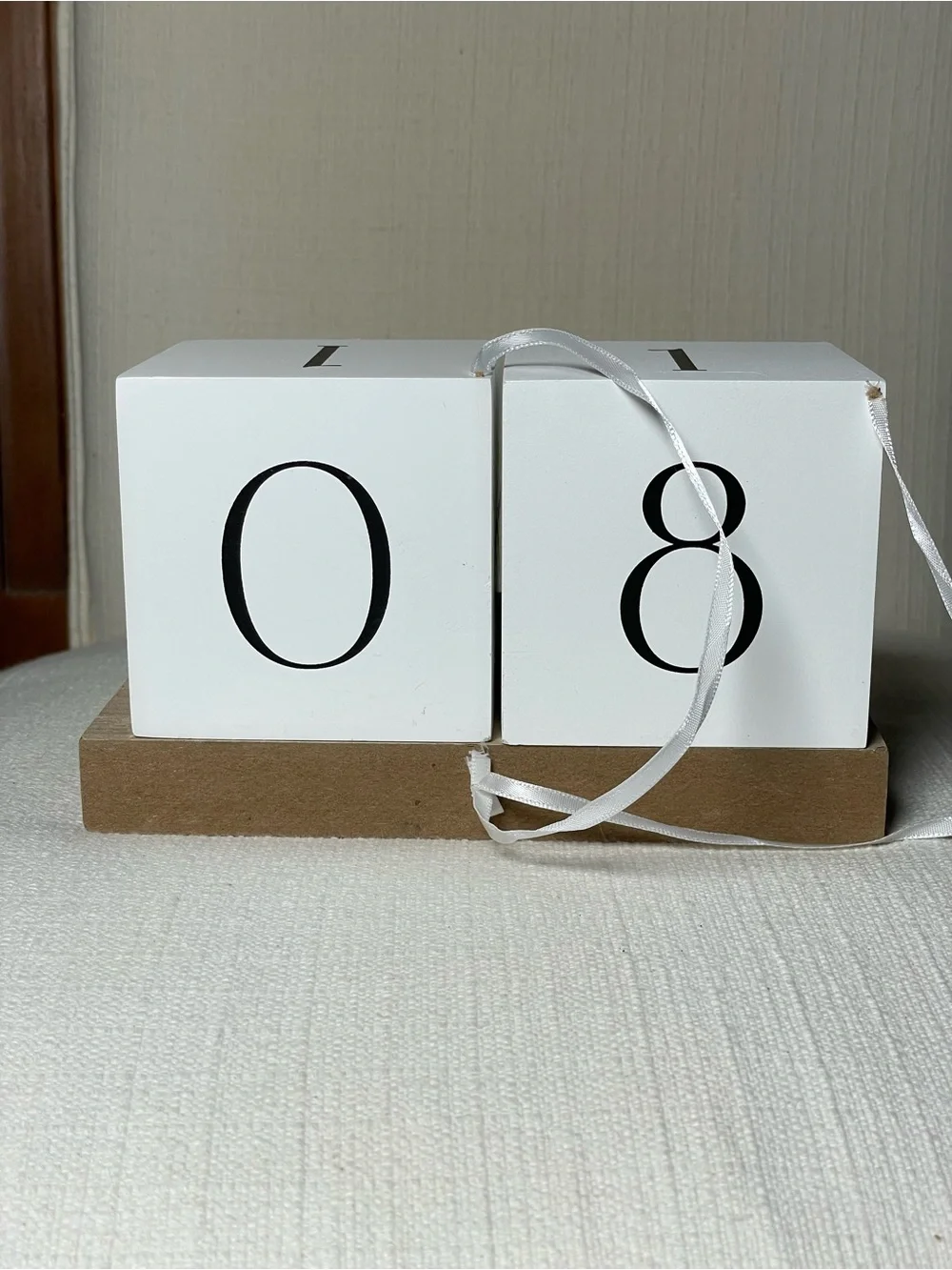 Wooden 'Days Until I Do' Wedding Countdown Blocks - White & Natural